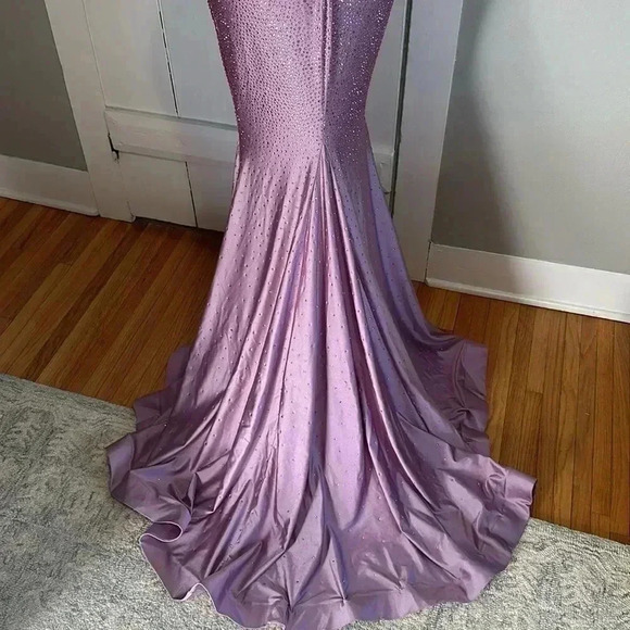 Ellie Wilde purple/lavender jeweled mermaid dress - Picture 5 of 8